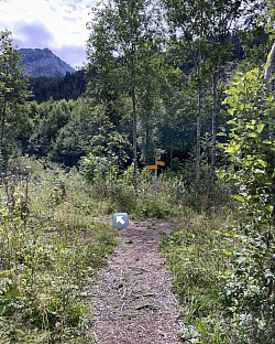 Intersection du sentier, suivre direction pour la suite de la balade