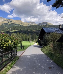Chemin d’Aigue-Noire et direction du sentier de la passerelle